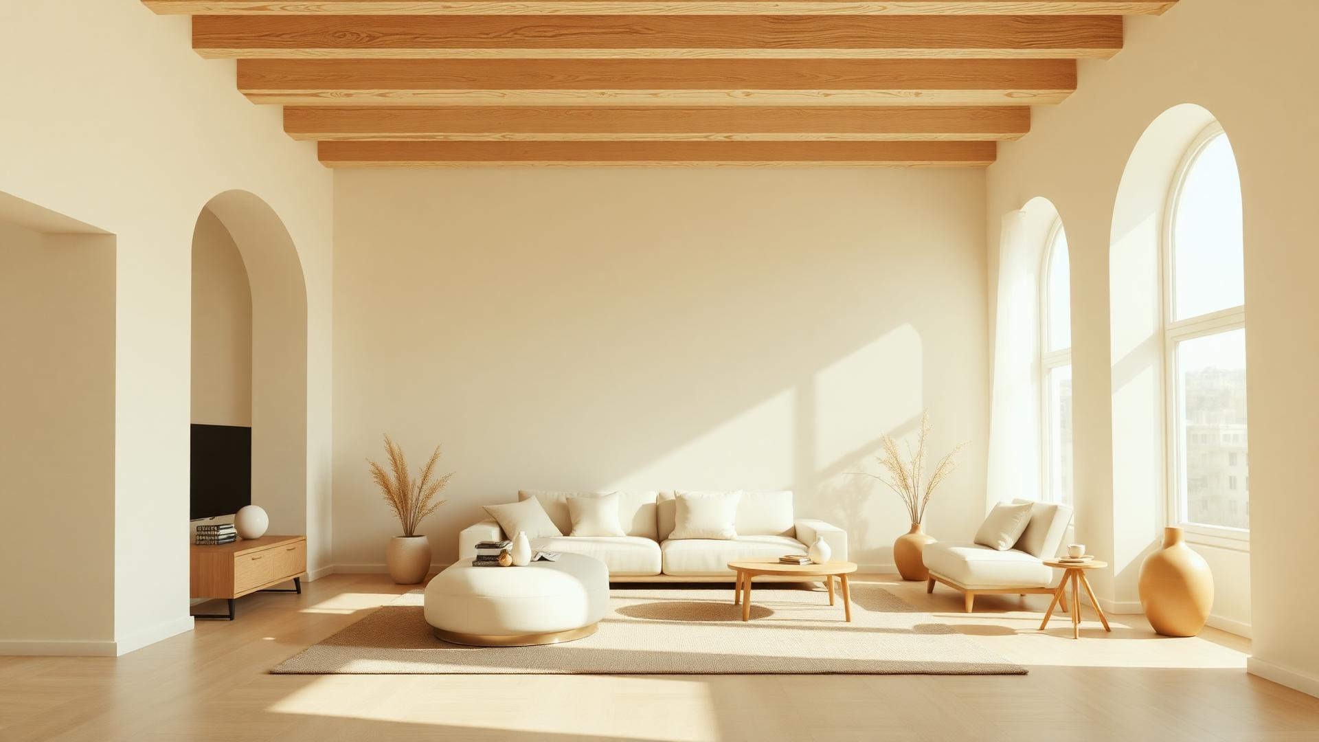 Soft neutral interior with natural light